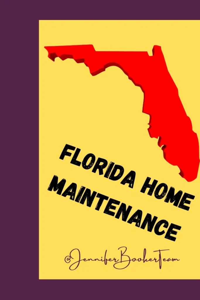 A book cover with the words florida home maintenance written in black.