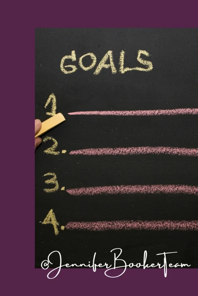 A chalkboard with the word goals written on it.